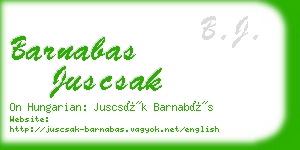 barnabas juscsak business card